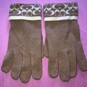 Coach Glitter Gloves, Brand New